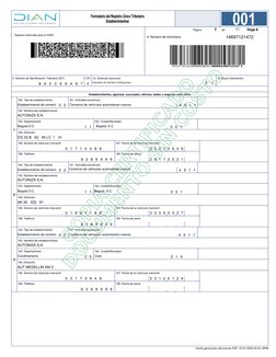 169. Fecha de cierre
Establecimientos, agencias, sucursales, oficinas, sedes o negocios entre otros
161. Actividad económica