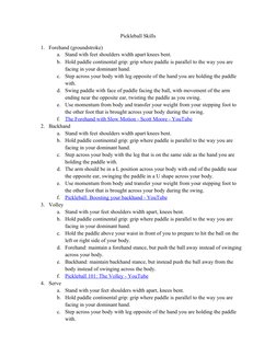 Essential Pickleball Skills Guide | PDF | Athletic Sports | Ball Games
