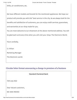 Circular Letter Sample - Format - Example - Template | PDF ...