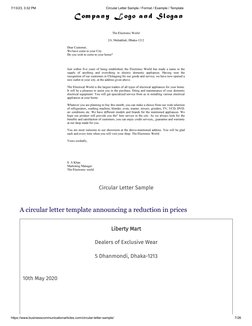 Circular Letter Sample - Format - Example - Template | PDF ...