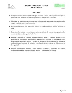 Informe Mensual SST Mayo 2023 | PDF | Seguridad y salud ocupacional ...
