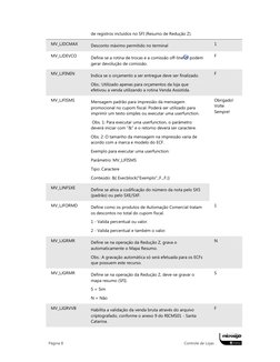 Página 8  
Controle de Lojas 
de registros incluídos no SFI (Resumo de Redução Z). 
MV_LJDCMAX 
Desconto máximo permitido n