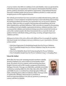 I want to reinforce that different confidence levels and reliability values can and should be 
utilized based upon an organiz