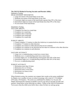 NSUCO Oculomotor Test Overview | PDF | Psychology