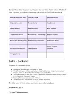 Western Countries List.pdf Seven Continents: Countries & Capitals | PDF | Asia | South America
