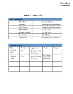 Employee Relocation Policy Overview | PDF | Employment | Human Resources