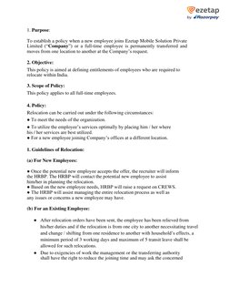 Employee Relocation Policy Overview | PDF | Employment | Human Resources