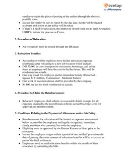 Employee Relocation Policy Overview | PDF | Employment | Human Resources