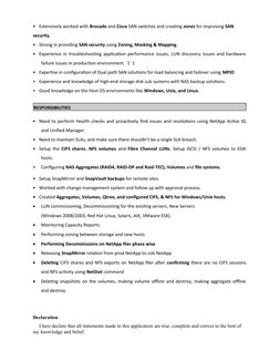 NetApp Storage Administrator Resume | PDF | Software | Computer Engineering