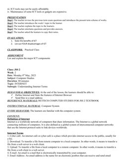 JSS2 Third Term Computer Lesson Notes | PDF | World Wide Web | Internet ...