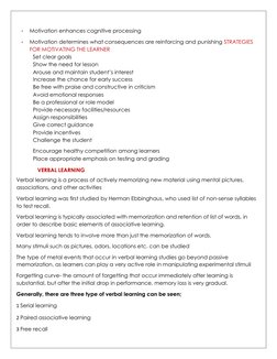 • 
Motivation enhances cognitive processing   
• 
Motivation determines what consequences are reinforcing and punishing STR