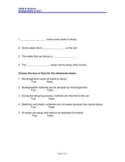 Biodegradable vs Non-Biodegradable Worksheet | PDF | Wellness | Science ...