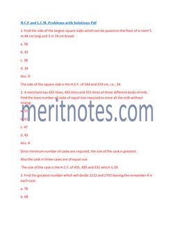 HCF and LCM Problems with Solutions | PDF | Teaching Methods & Materials