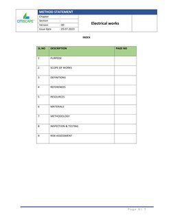 Method Statement for Electrical Works | PDF | Risk | Waste Management