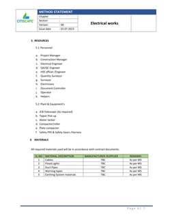 Method Statement for Electrical Works | PDF | Risk | Waste Management