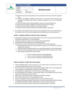 Method Statement for Electrical Works | PDF | Risk | Waste Management