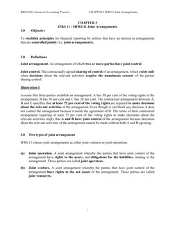 BBFA3044 Advanced Accounting Practice                           CHAPTER 3 IFRS11 Joint Arrangements  
 
1 
 
CHAPTER 3 
IFRS