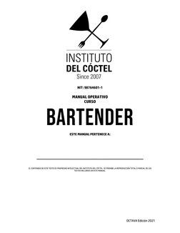 OCTAVA Edición 2021 
 
 
 
 
 
 
 
 
 
 
 
NIT: 98764601-1 
 
MANUAL OPERATIVO  
CURSO BARTENDER 
ESTE MANUAL PERTENECE A: