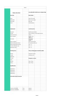 Master Data Sheet Example Employee Master Data Template in Excel | PDF | Twelve Olympians | Labor
