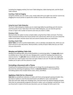 including the dragging method, the Insert Table dialog box, table drawing tools, and the Quick 
Table method.
Inserting a Tab