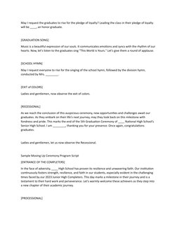 May I request the graduates to rise for the pledge of loyalty? Leading the class in their pledge of loyalty 
will be ____, an