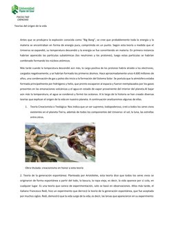 Teorías sobre el origen de la vida | PDF | Naturaleza | Ciencias fisicas