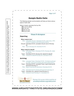Sample Pilot Radio Communication Scripts | PDF | Instrument Flight ...