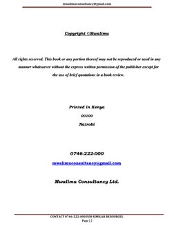 mwalimuconsultancy@gmail.com  (mailto:mwalimuconsultancy@gmail.com)
CONTACT 0746-222-000 FOR SIMILAR RESOURCES. 
Page | 2