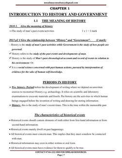 mwalimuconsultancy@gmail.com 
CONTACT 0746-222-000 FOR SIMILAR RESOURCES. 
Page | 7 
CHAPTER 1 
INTRODUCTION TO HISTORY AND G