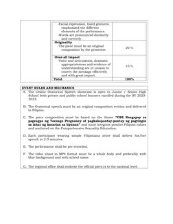 -Facial expression, hand gestures. 
emphasized the different 
elements of the performance. 
-Words are pronounced distinctly