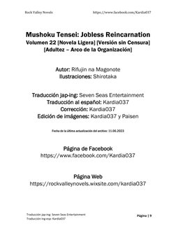 Traducción jap-ing: Seven Seas Entertainment 
Traducción ing-esp: Kardia037 
Rock Valley Novels