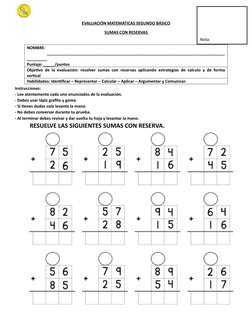 Evaluación de Sumas con Reservas | PDF