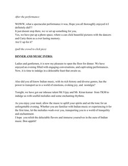 After the performance:
WOWW, what a spectacular performance it was, Hope you all thoroughly enjoyed it.I 
definitely did!!!
I