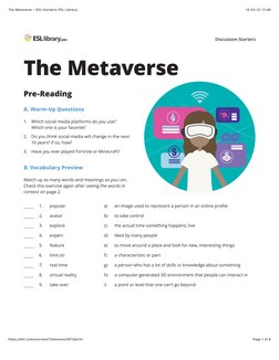 14-03-22 12:48
The Metaverse – Ellii (formerly ESL Library)
Page 1 of 8
https://ellii.com/courses/72/lessons/3973/print
