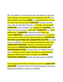 HPI Writing Guide and Examples | PDF | Pain | Thorax