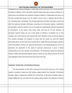 POLYTECHNIC UNIVERSITY OF THE PHILIPPINES
management and learning strategies in school while working during the new normal ed