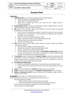 FACULTAD DE INGENIERÍA DE SISTEMAS E INFORMÁTICA 
Centro de Responsabilidad Social y Extensión Universitaria 
 
 
 
Código