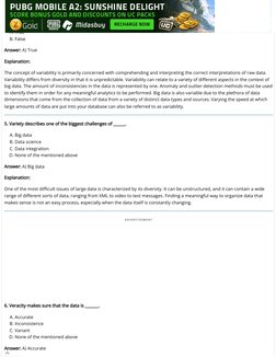 Big Data Analytics MCQs: 7 V's Explained | PDF | Big Data | Data