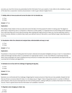 Big Data Analytics MCQs: 7 V's Explained | PDF | Big Data | Data