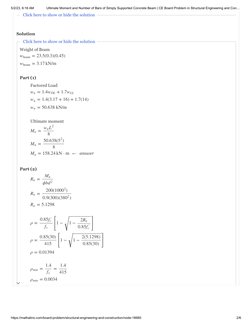 5/2/23, 6:16 AM
Ultimate Moment and Number of Bars of Simply Supported Concrete Beam | CE Board Problem in Structural Enginee