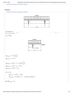 5/2/23, 6:17 AM
Simple Beam With Overhang Under Uniform Load | CE Board Problem in Structural Engineering and Construction
ht