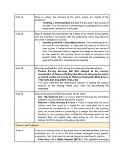 Rule 16
Duty to uphold the interests of the client, justice and dignity of the
profession
-
Tombling v Universal Bulb Co. Ltd