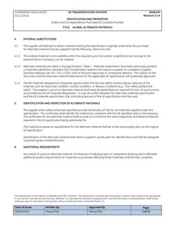 GE Global Alternate Materials Spec | PDF | Technology & Engineering