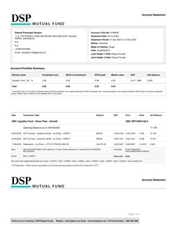 DSP Mutual Fund Account Statement | PDF