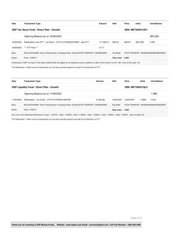 DSP Mutual Fund Account Statement | PDF
