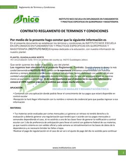 www.institutonice.com 
 
1 
      
1 
Reglamento de Términos y Condiciones 
 
 INSTITUTO NICE ESCUELA EN DIPLOMADOS EN FUND