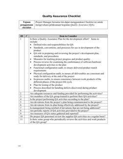Quality Assurance Evaluation Checklist | PDF