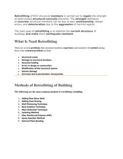 Retrofitting Techniques for Buildings | PDF