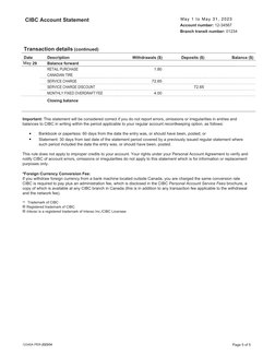 Transaction details (continued)
Date
Description
Withdrawals ($)
Deposits ($)
Balance ($)
Dec 29
Balance forward
$3,052.84
RE