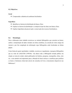 5
0.2. Objectivos
Geral
Compreender a dinâmica do ambiente bioclimático 
Específicos
Identificar os factores de distribuiçã